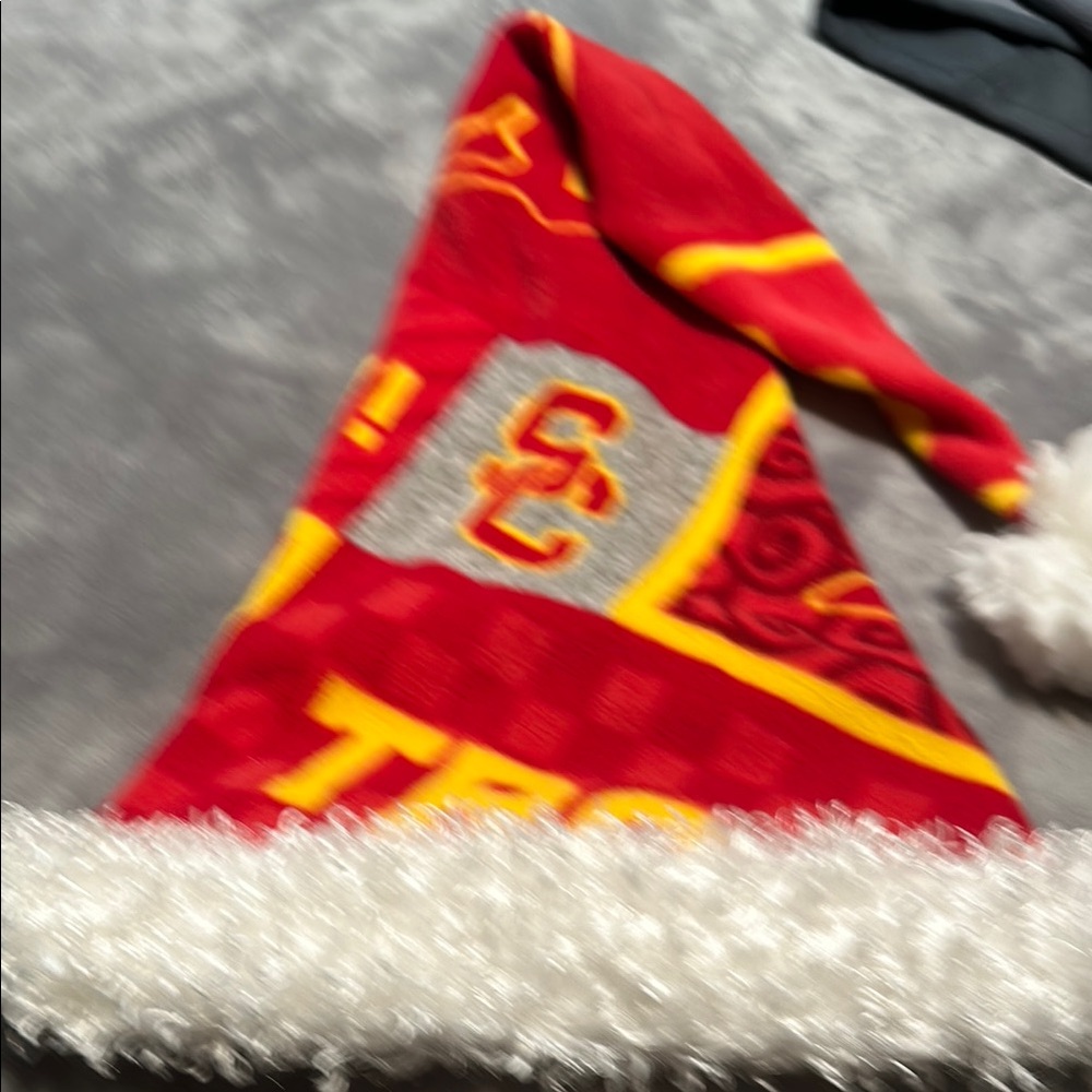 USC Red and Yellow Santa Hat with White Trim